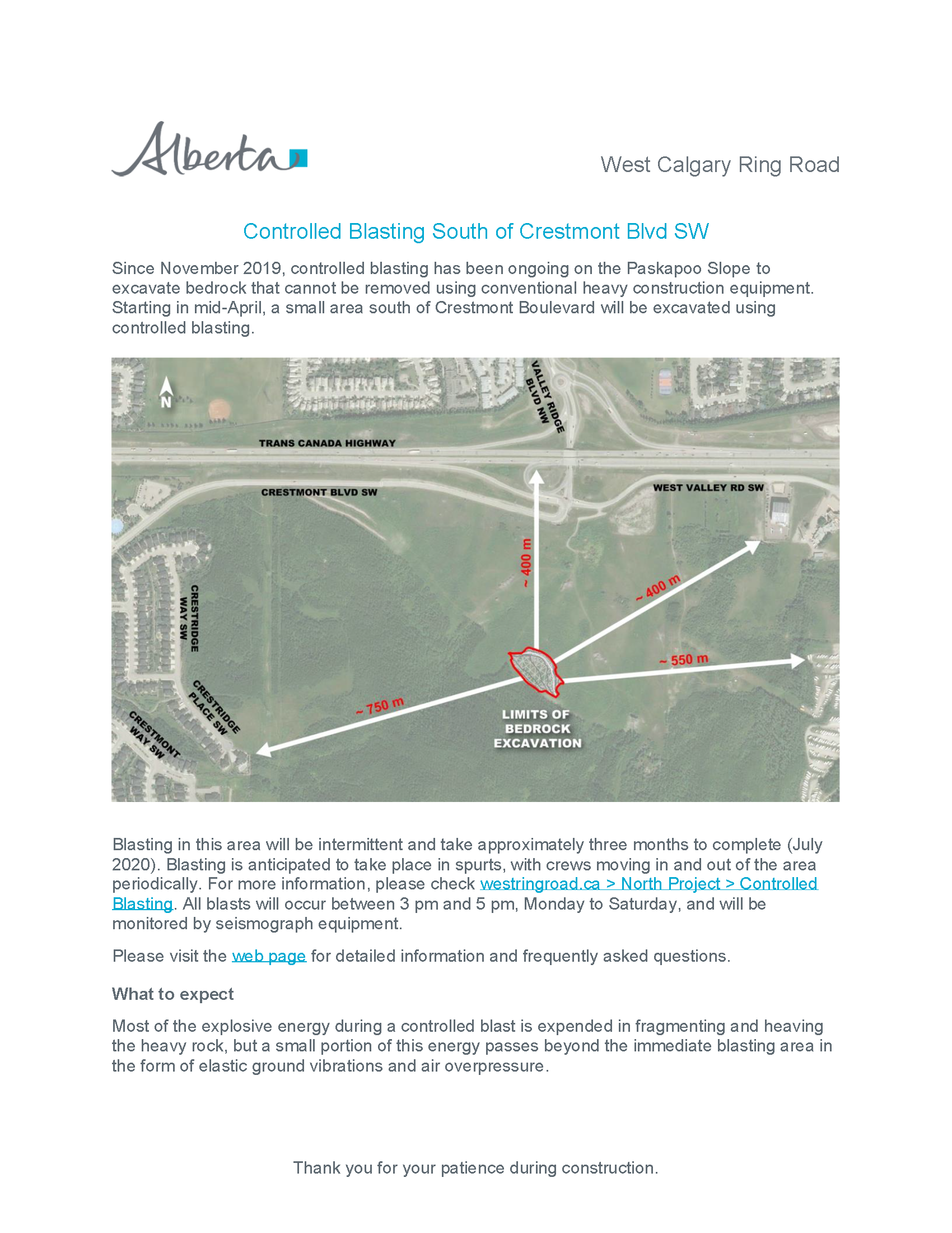 Crestmont Controlled Blasting Construction Notice FINAL