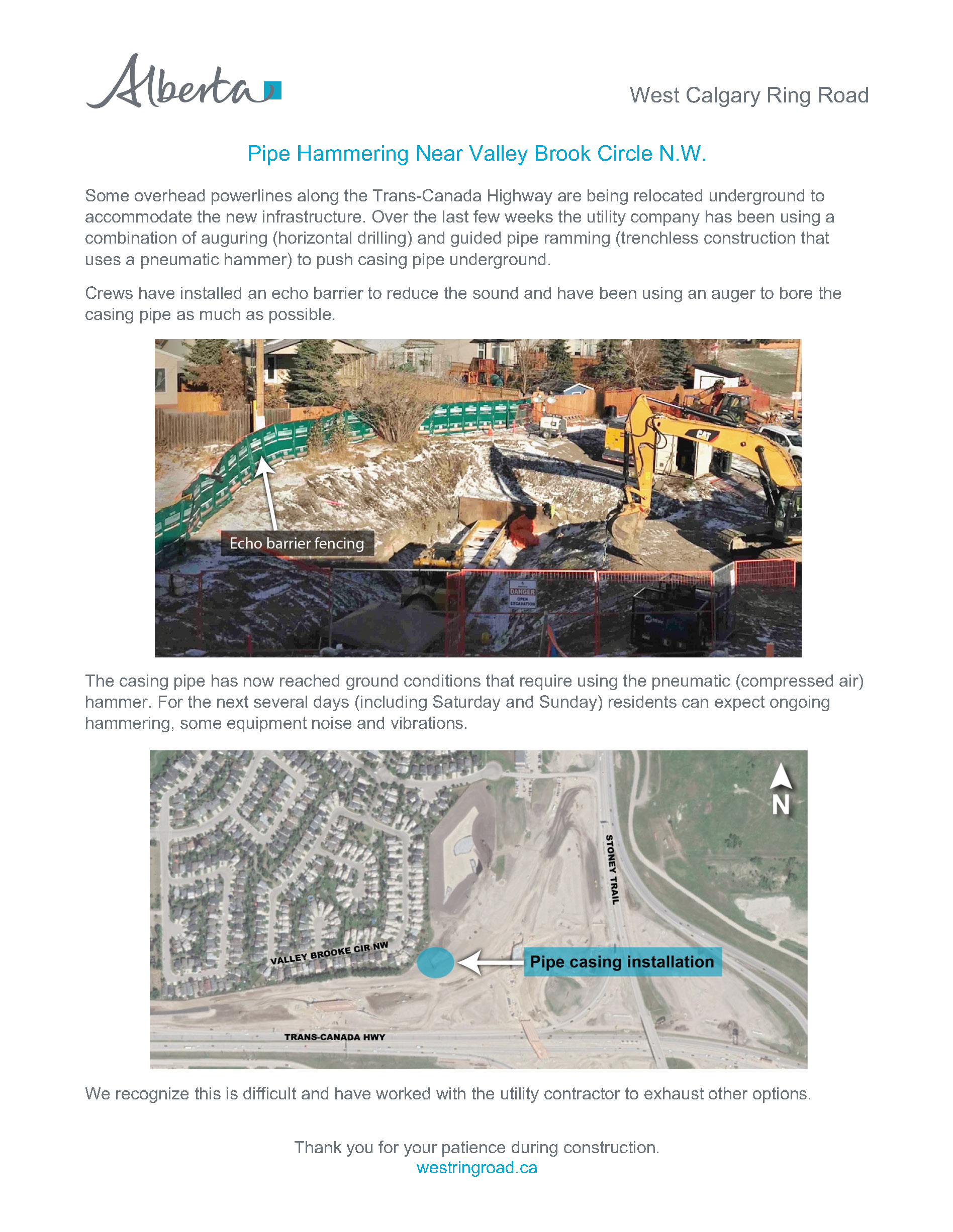 WCRR Construction Notice - Guided Pipe Ramming Nov 13