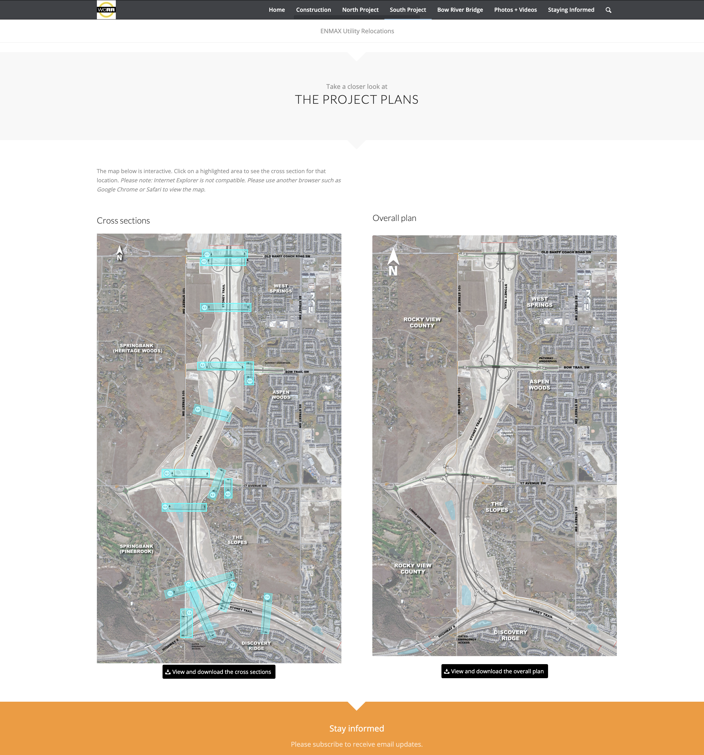 WCRR web-south interactive map